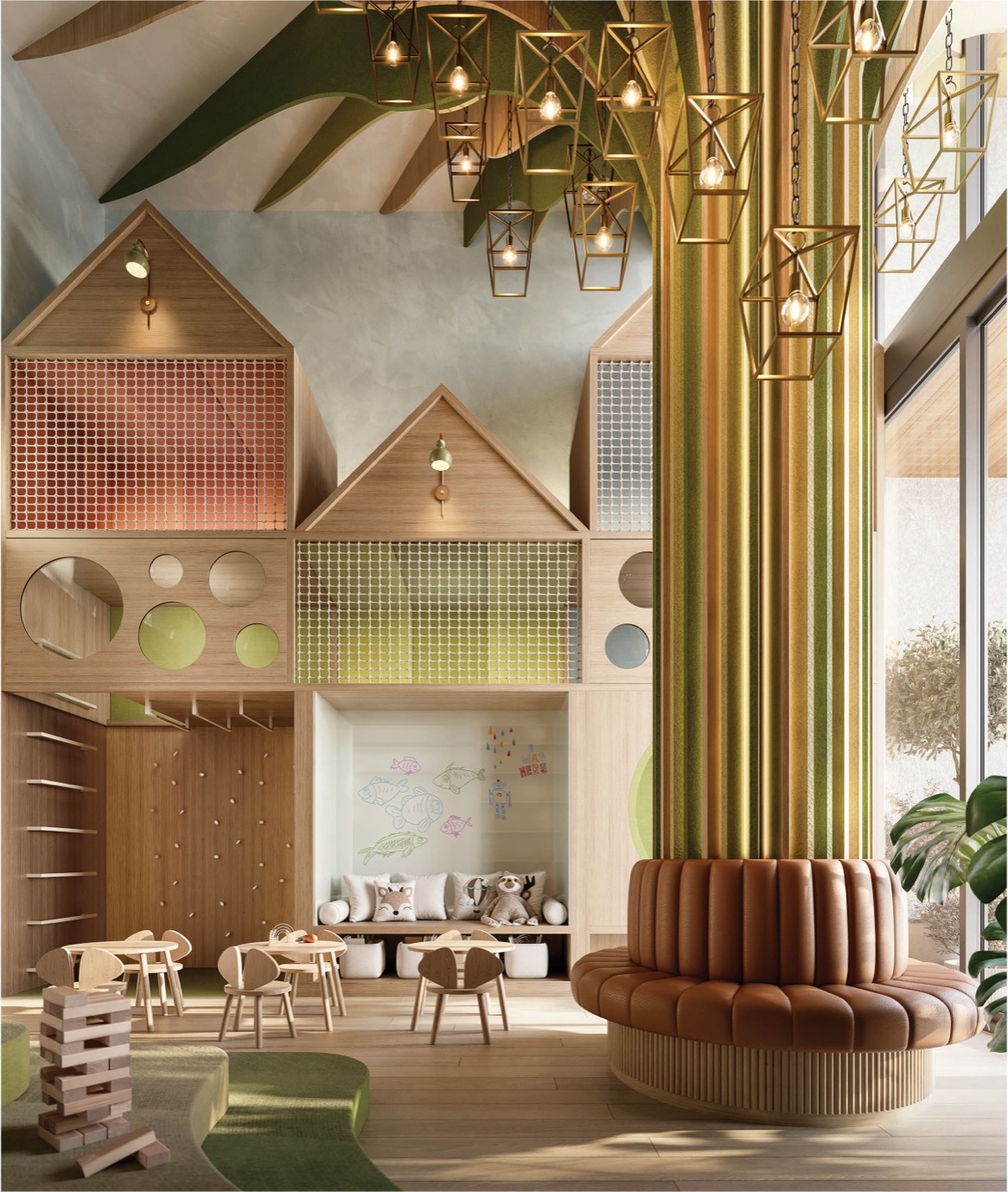 Children's wellness room at THE WELL Coconut Grove — indoor and outdoor wellness activities for kids.