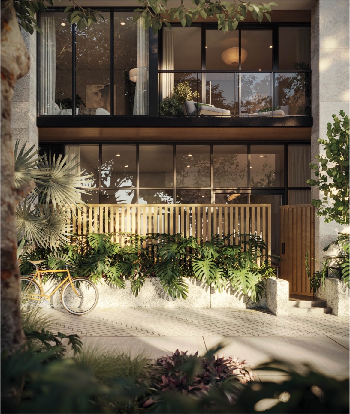 Townhome at THE WELL Coconut Grove — walk-up street access with private garden entry.